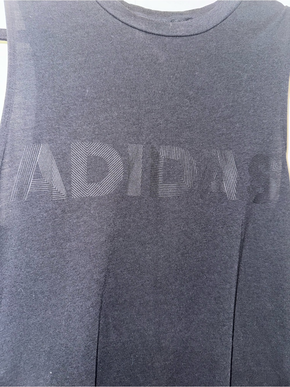 adidas Black Sleeveless Training Tank with Tonal Logo